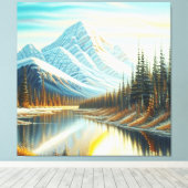 Canada Natuur Landschap - Verbluffende bergkunst Canvas Afdruk (Insitu (Houten vloer))