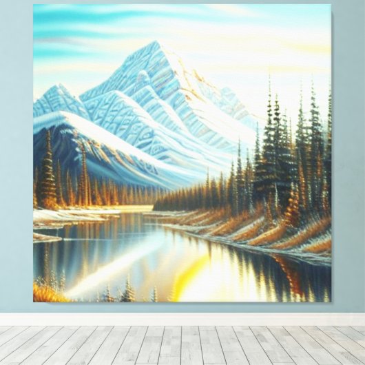 Canada Natuur Landschap - Verbluffende bergkunst Canvas Afdruk (Insitu (Houten vloer))