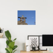 Canada, Newfoundland, St. John. Inukshuk (tot Poster (Thuiskantoor)