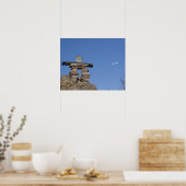 Canada, Newfoundland, St. John. Inukshuk (tot Poster (Keuken)