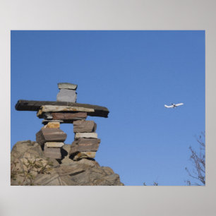 Canada, Newfoundland, St. John. Inukshuk (tot Poster