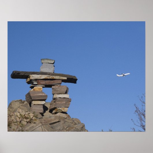 Canada, Newfoundland, St. John. Inukshuk (tot Poster (Voorkant)