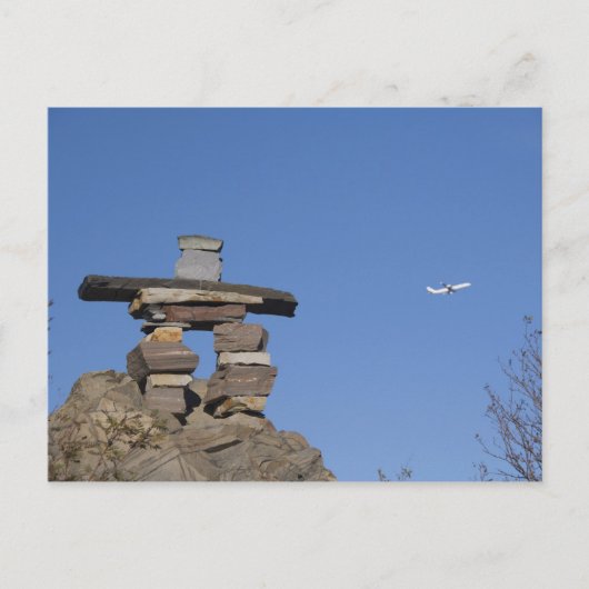 Canada, Newfoundland, St. John's. Inukshuk (om Briefkaart (Voorkant)
