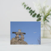 Canada, Newfoundland, St. John's. Inukshuk (om Briefkaart (Staand voorkant)