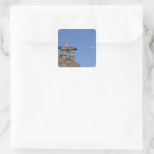 Canada, Newfoundland, St. John's. Inukshuk (om Vierkante Sticker (Tas)