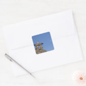 Canada, Newfoundland, St. John's. Inukshuk (om Vierkante Sticker (Envelop)