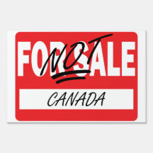 Canada NIET te koop Tuinbord