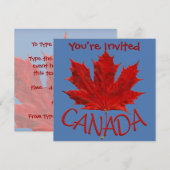 Canada nodigt Canada uit om de vlag RSVP van Canad Kaart (Voorkant / Achterkant)