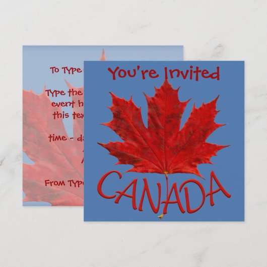Canada nodigt Canada uit om de vlag RSVP van Canad Kaart (Voorkant / Achterkant)