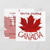 Canada nodigt Canada uit om de vlag RSVP van Canad Kaart (Voorkant / Achterkant)