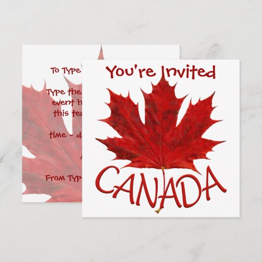 Canada nodigt Canada uit om de vlag RSVP van Canad Kaart (Voorkant / Achterkant)