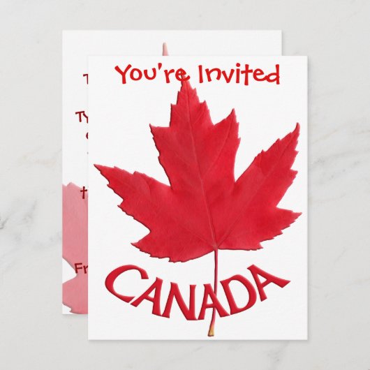 Canada nodigt Canada uit om de vlag RSVP van Canad Kaart (Voorkant / Achterkant)