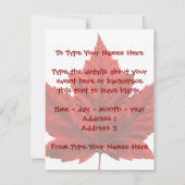 Canada nodigt Canada uit om de vlag RSVP van Canad Kaart (Achterkant)