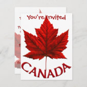 Canada nodigt Canada uit om de vlag RSVP van Canad Kaart (Voorkant / Achterkant)