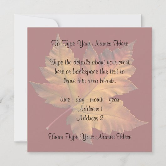 Canada nodigt geïndividualiseerde Maple Leaf CN RS Kaart (Achterkant)