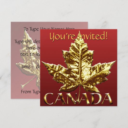 Canada nodigt u uit tot speciaal aangepast Gold Ca Kaart (Voorkant / Achterkant)