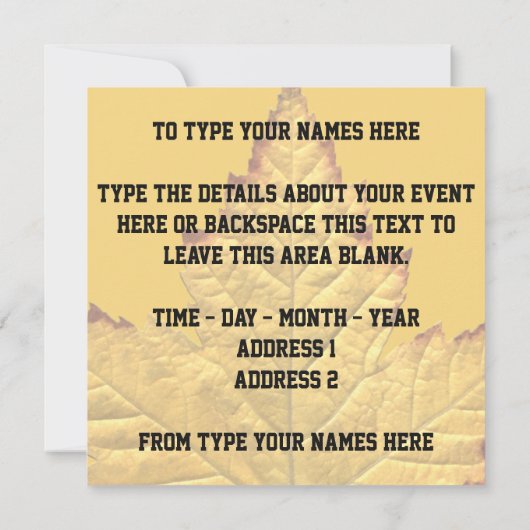 Canada nodigt u uit Varsity Canada RSVP aan te pas Kaart (Achterkant)