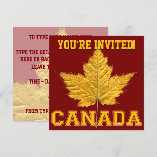 Canada nodigt u uit Varsity Canada RSVP aan te pas Kaart (Voorkant / Achterkant)