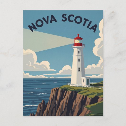 Canada Nova Scotia Vuurtoren Briefkaart (Voorkant)