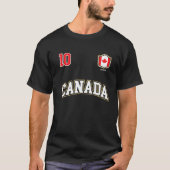 Canada Nummer 10 Soccer Team Sports Canadian Flag T-shirt (Voorkant)