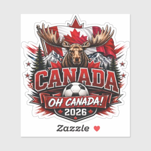 Canada Oh Canada 2026 Voetbalfan Sticker (Vel)