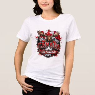 Canada Oh Canada 2026 Voetbalfan  Tri-Blend Shirt