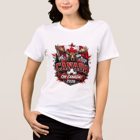 Canada Oh Canada 2026 Voetbalfan Tri-Blend Shirt (Voorkant)