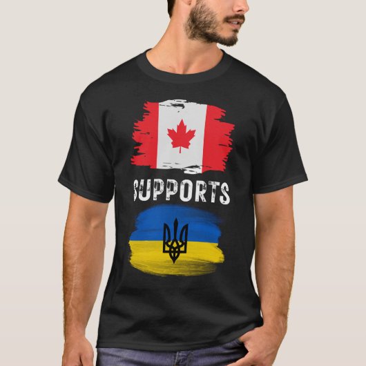 Canada ondersteunt Oekraïne, ondersteunt Oekraïne T-shirt (Voorkant)