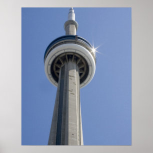Canada, Ontario, Toronto. Bovenkant van de CN Towe Poster