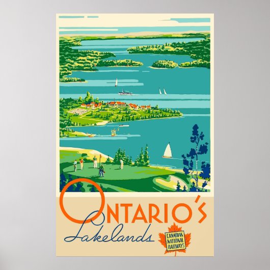 Canada Ontario Vintage Travel Poster (Voorkant)