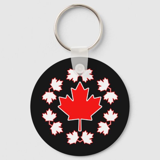 Canada-ontwerp van bladcirkel met mazen sleutelhanger (Voorkant)