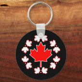 Canada-ontwerp van bladcirkel met mazen sleutelhanger (Voorkant)