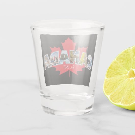 "Canada Oost. 1867-inch met leder uit mazen Shot Glas (Achterkant)