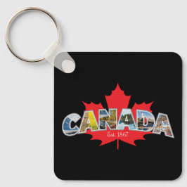 "Canada Oost. 1867-inch met leder uit mazen Sleutelhanger