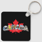 "Canada Oost. 1867-inch met leder uit mazen Sleutelhanger (Achterkant)