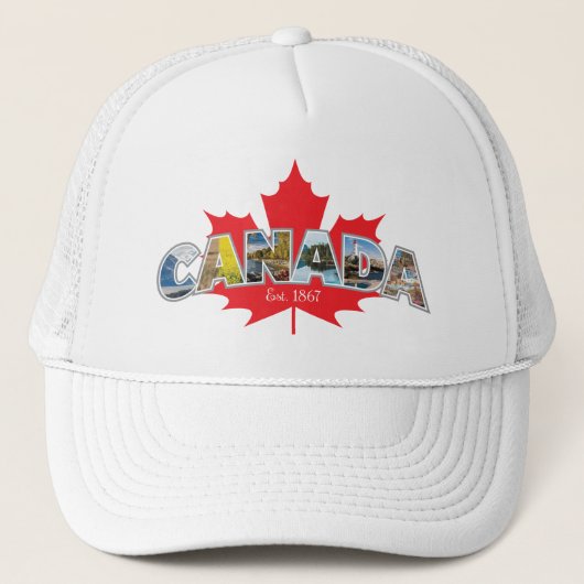 "Canada Oost. 1867-inch met leder uit mazen Trucker Pet (Voorkant)