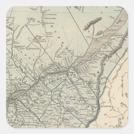 Canada Oost Vierkante Sticker (Voorkant)