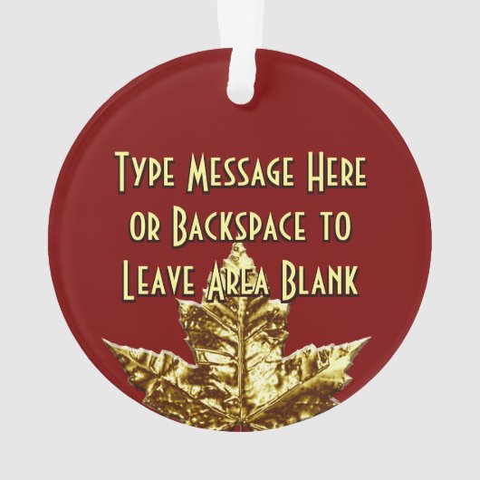 Canada Ornament Souvenir Personalized Canada Gifts (achterkant)