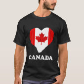 Canada Oude Esdoornblad Hart Canadese wortels Kan T-shirt (Voorkant)