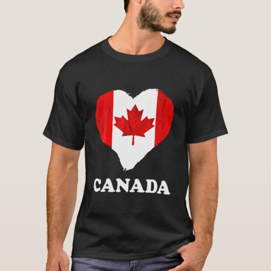 Canada Oude Esdoornblad Hart Canadese wortels Kan T-shirt (Voorkant)