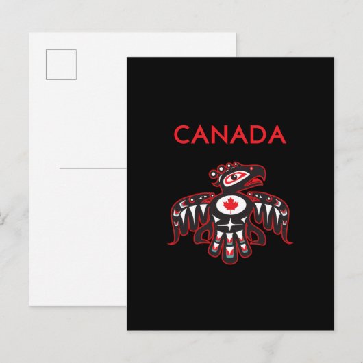 Canada Pacific Northwest Haida Vogel Donkere kleur Briefkaart (Voorkant / Achterkant)
