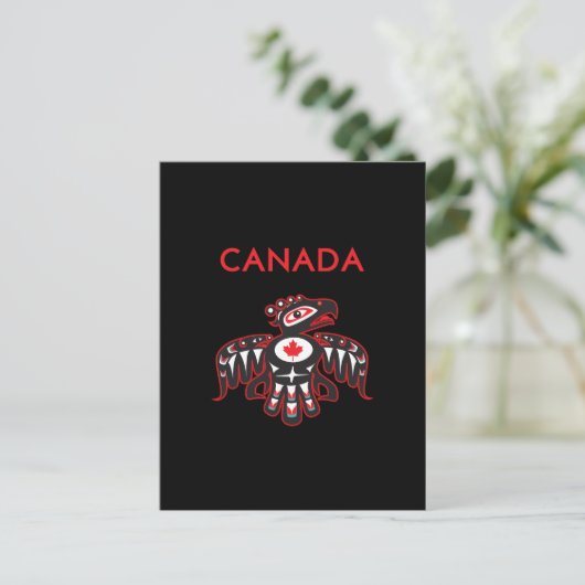 Canada Pacific Northwest Haida Vogel Donkere kleur Briefkaart (Staand voorkant)