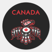 Canada Pacific Northwest Haida Vogel Donkere kleur Ronde Sticker (Voorkant)