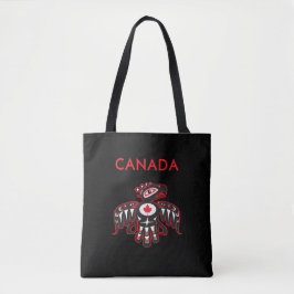Canada Pacific Northwest Haida Vogel Donkere kleur Tote Bag