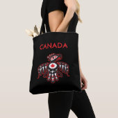 Canada Pacific Northwest Haida Vogel Donkere kleur Tote Bag (Dichtbij)