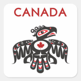 Canada Pacific Northwest Haida Vogel Lichtkleur Vierkante Sticker