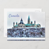 Canada parlement bouwt Snow Ottawa Briefkaart (Voorkant / Achterkant)