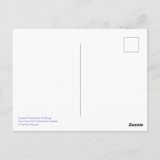 Canada parlement bouwt Snow Ottawa Briefkaart (Achterkant)