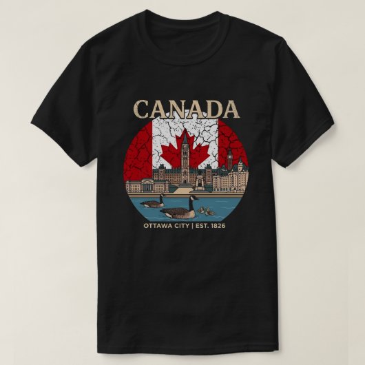 Canada - Parlementsgebouw en Canadees erfgoed T-shirt (Design voorkant)