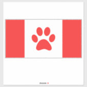 Canada Paw Flag - Funny Canadian Flag Sticker (Vel)